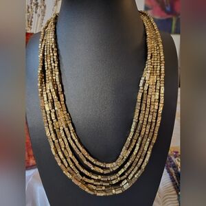 Elegant Multi-Strand Brown Necklace